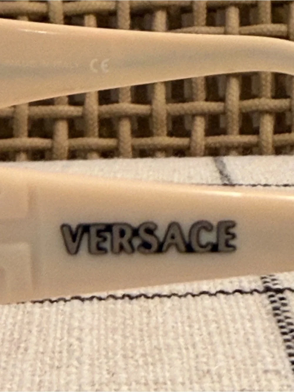 VERSACE Greca Black Cream Brown gradient vintage sunglasses